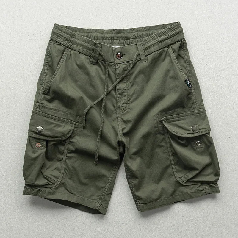 Mens Cargo Shorts Breathable Cotton Casual Fit with Pockets