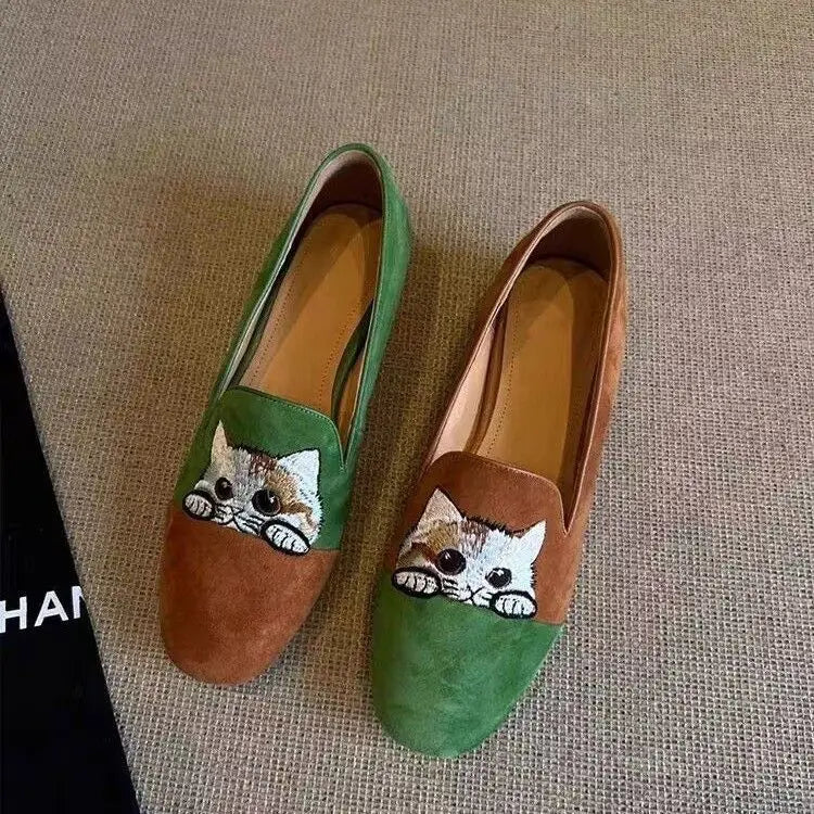 Girls Dance Shoes Printed Kitty Design - BritishMode