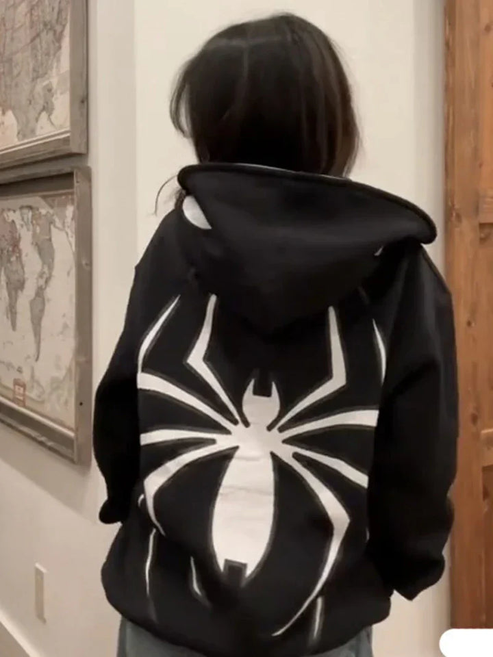 Unisex Hooded Sweatshirt with Zip Up Retro Graphic - BritishMode