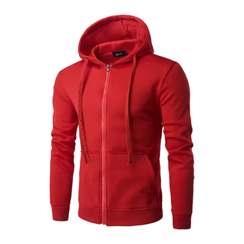Mens Athletic Zip Hoodie Slim Fit