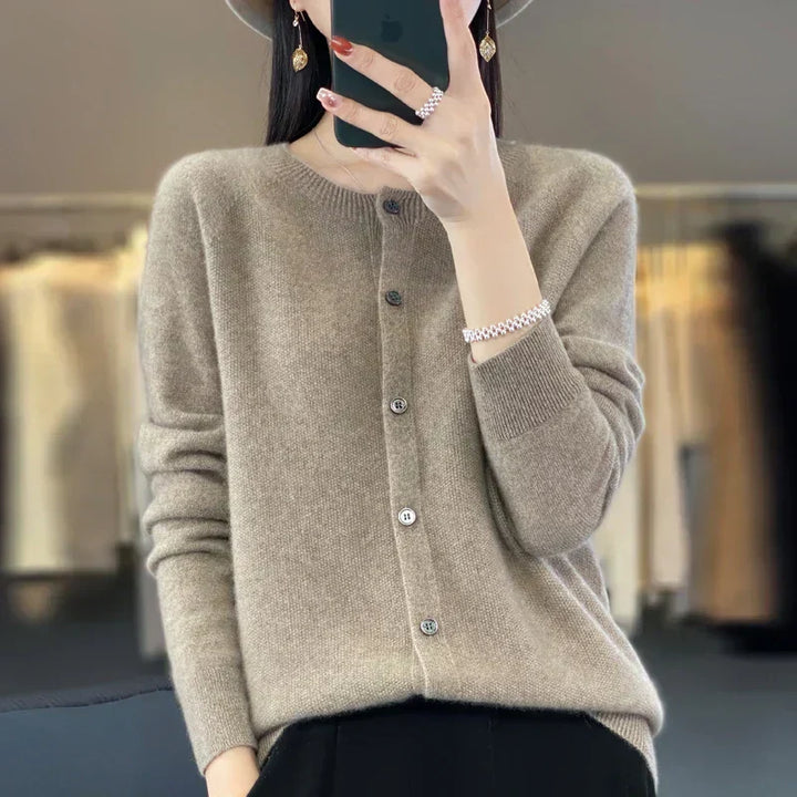 Womens Wool Cardigan Sweater Soft Open Front