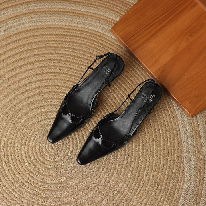 Womens Genuine Leather Slingback Shoes