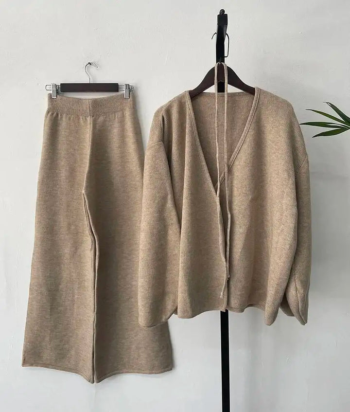 Womens Sweater and Trousers Set Cozy Fit