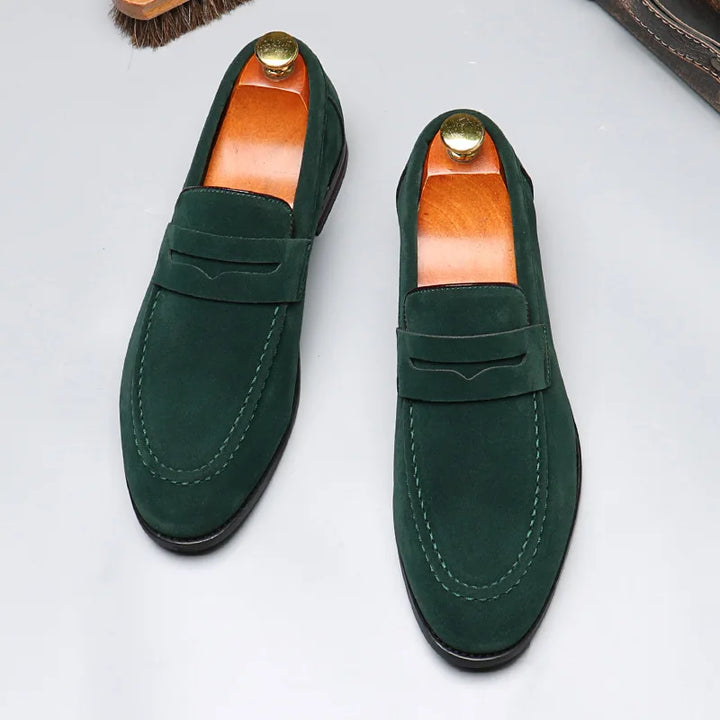 Mens Slip-On Shoes Leather Comfortable Fit