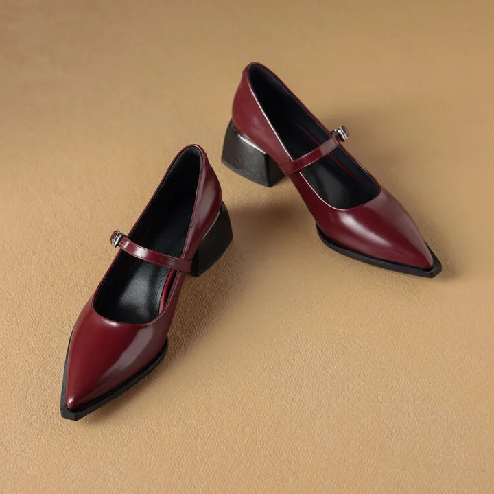 Womens Leather Heels Genuine Leather Upper