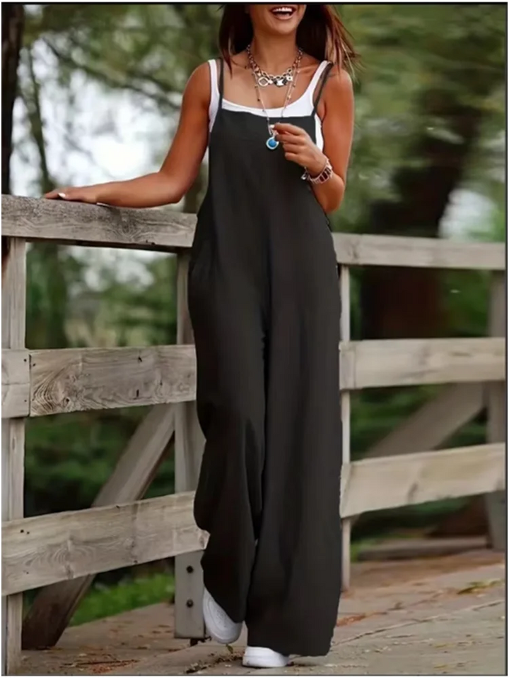 Womens Summer Romper Cotton Comfortable Relaxed Fit with Pockets