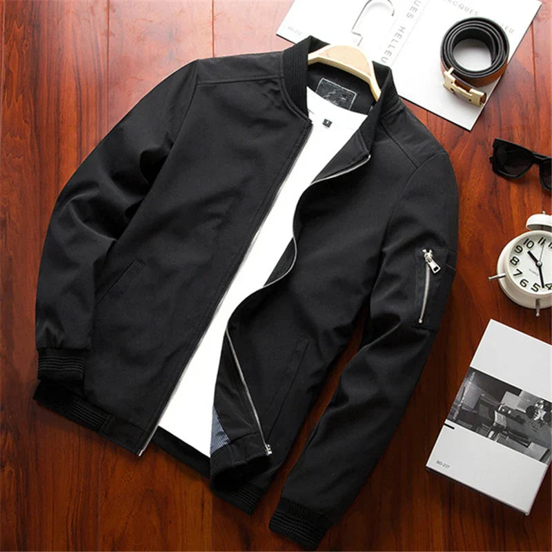 Mens Bomber Jacket Slim Fit Casual