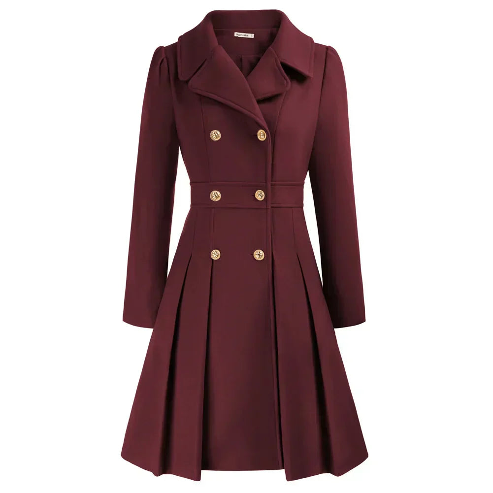 Womens Wool Peacoat A-Line Stylish Fit
