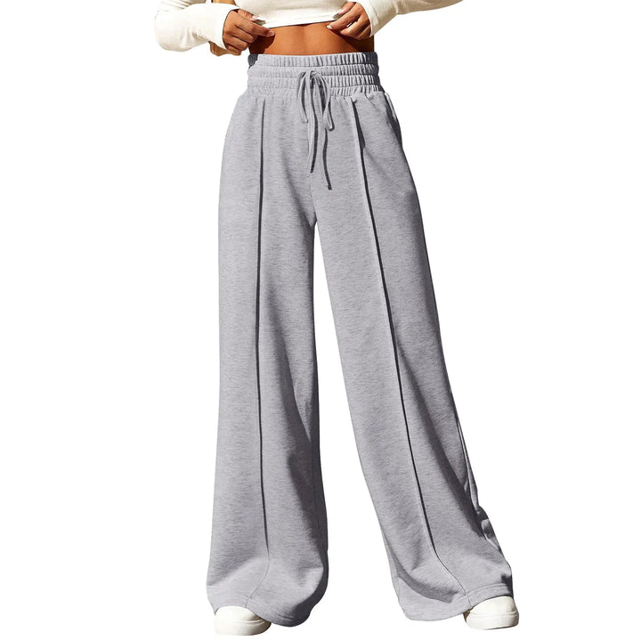 Womens Wide Leg Joggers with Elastic Waist Comfortable Fit - BritishMode