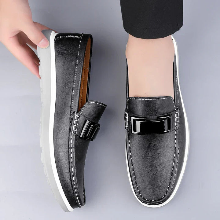 Mens Loafers Genuine Leather Slip-On