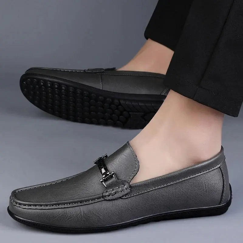 Mens Leather Loafers Classic Style with Modern Detail