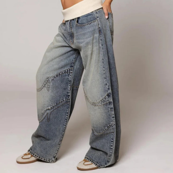 Unisex Wide Leg Denim Jeans Baggy Streetwear Fit