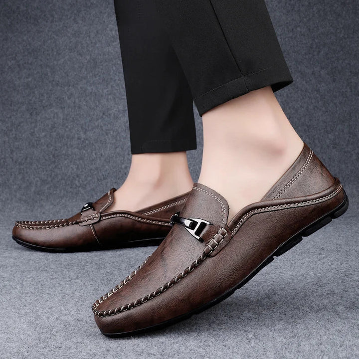 Mens Loafers Genuine Leather Slip-On
