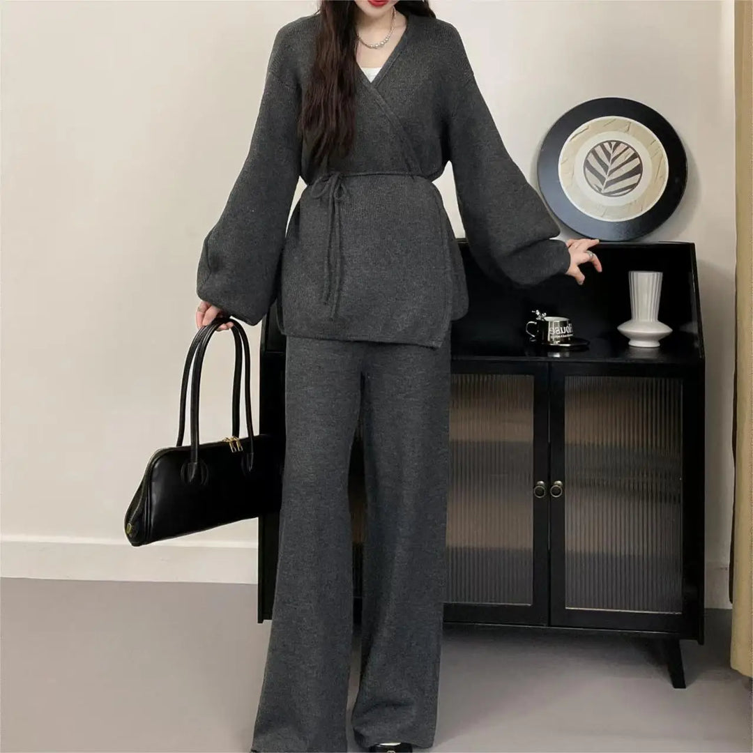 Womens Sweater and Trousers Set Cozy Fit