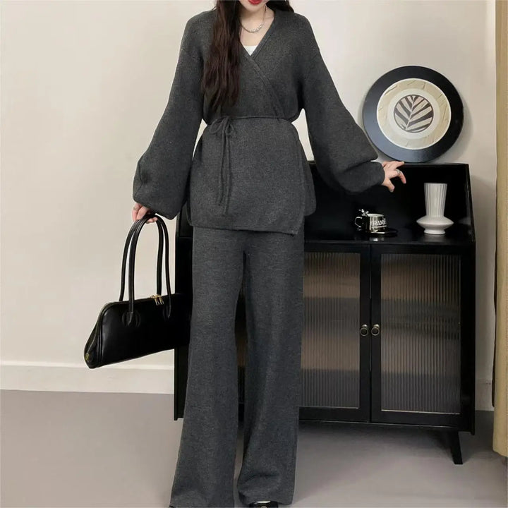 Womens Sweater and Trousers Set Cozy Fit