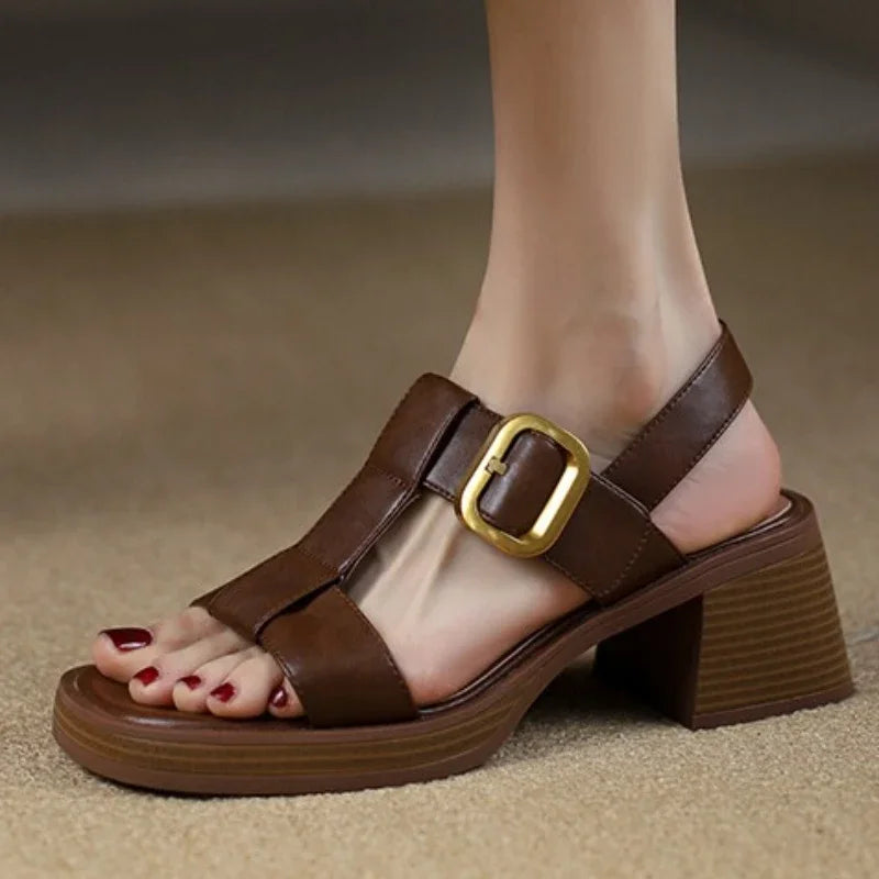 Womens Sandals Leather Strappy Design - BritishMode