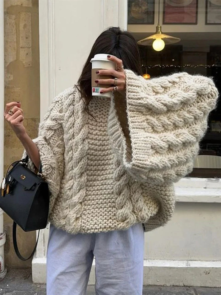 Womens Oversized Knit Sweater Comfortable Fit