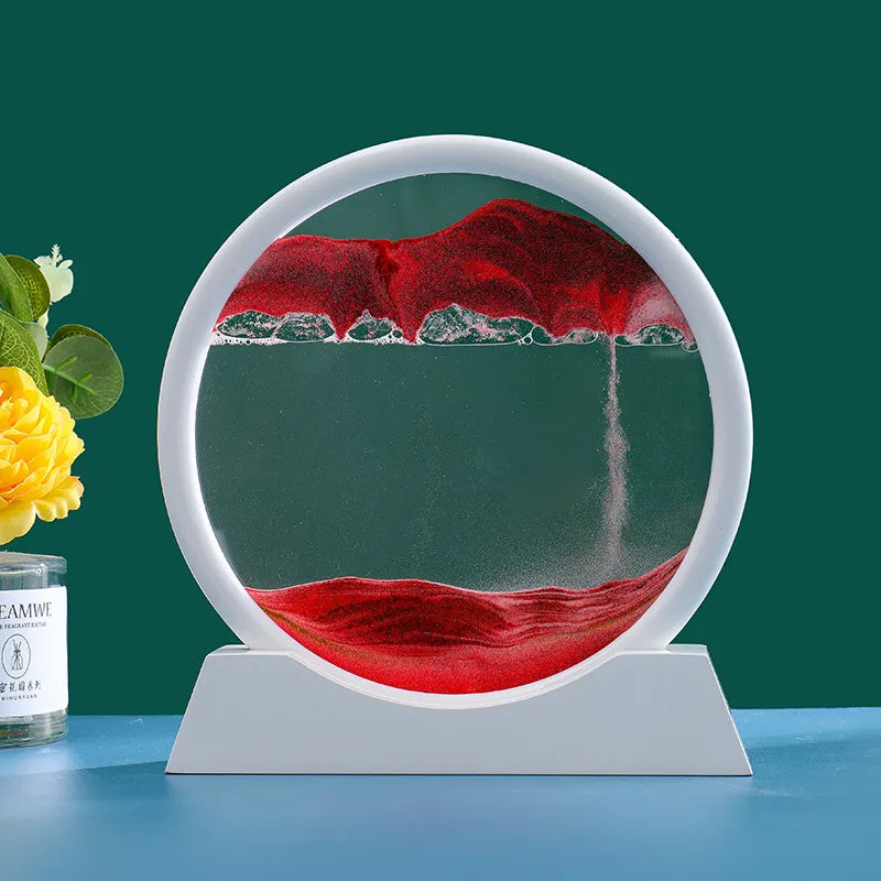 Decorative Glass Hourglass with Flowing Sand