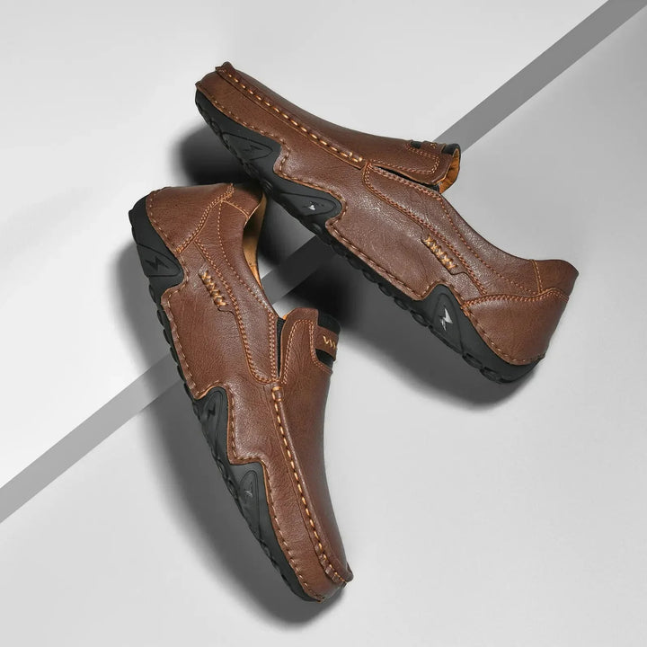 Mens Leather Loafers Slip-On Classic Fit