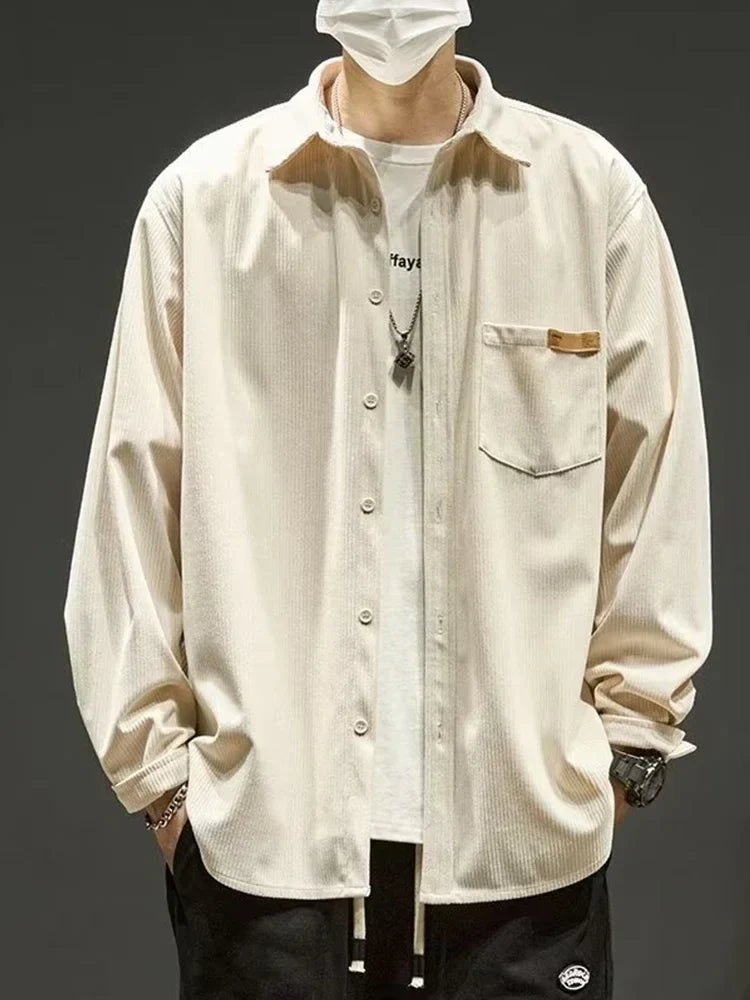 Mens Casual Cargo Shirt Relaxed Fit