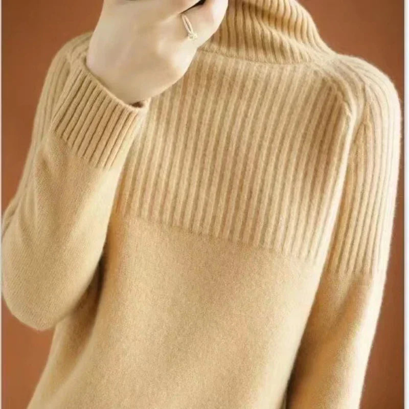 Womens Wool Crew Neck Sweater Soft Fit