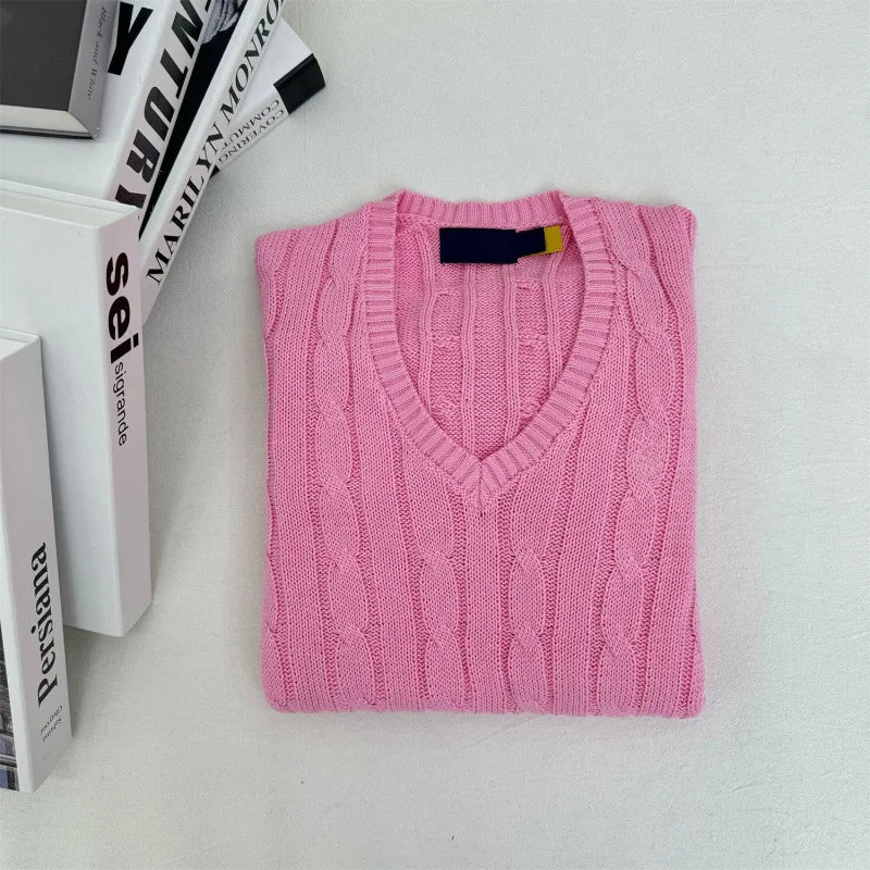 Womens Relaxed Fit V-Neck Casual Jumper Sweater