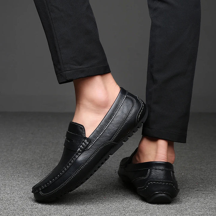 Mens Loafers Genuine Leather Slip-On