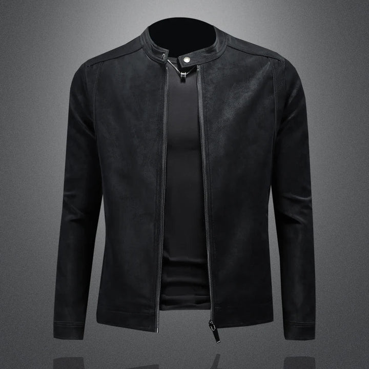 Mens Biker Leather Jacket Genuine Material