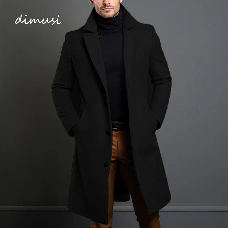 Mens Wool Winter Coat Classic Fit