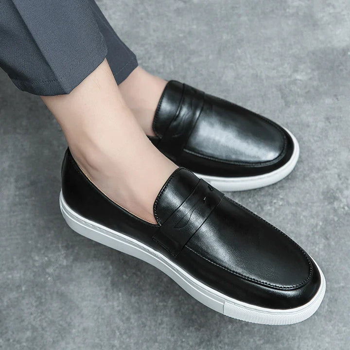 Mens Loafers Genuine Leather Slip-On