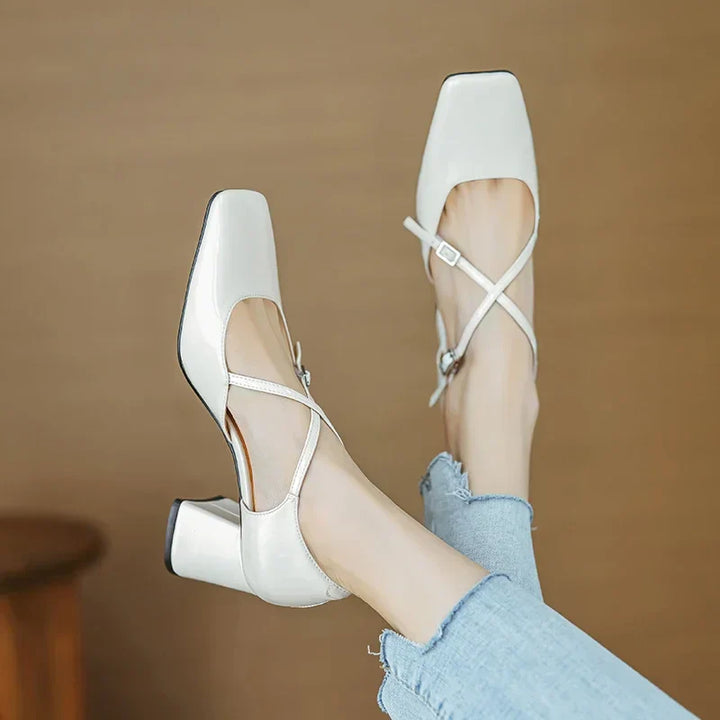 Womens Genuine Leather Heels Classic Fit - BritishMode