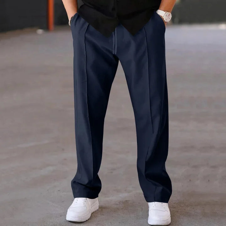Womens Straight Leg Pants with Elastic Waist Comfortable Fit - BritishMode