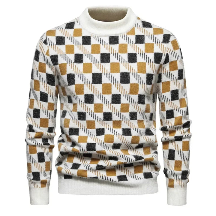 Mens Faux Fur Crew Neck Sweater