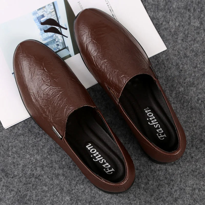 Mens Loafers Genuine Leather Slip-On