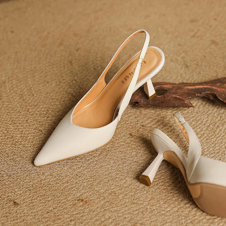 Womens Slingback Shoes Genuine Leather