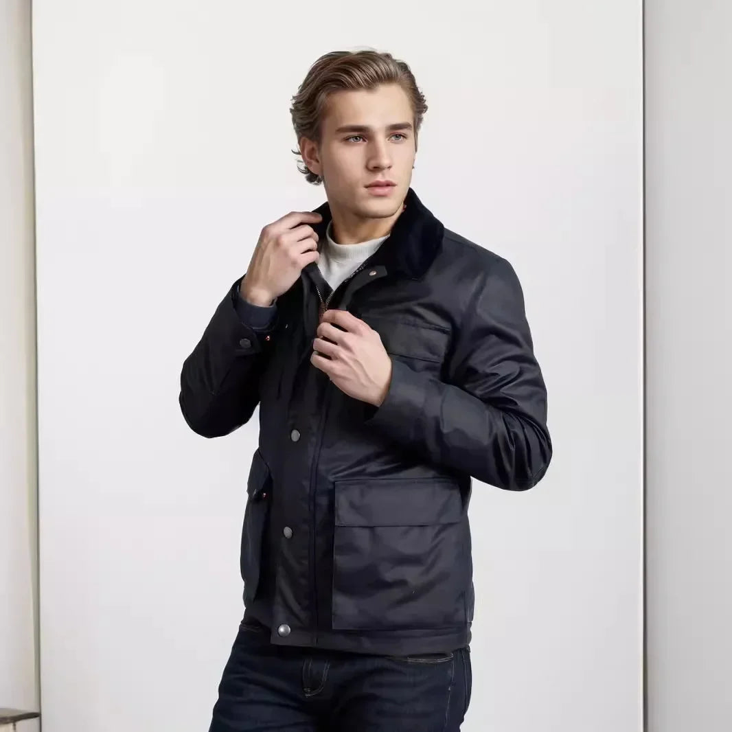 Mens Bomber Jacket Multi-Pocket Comfortable Fit
