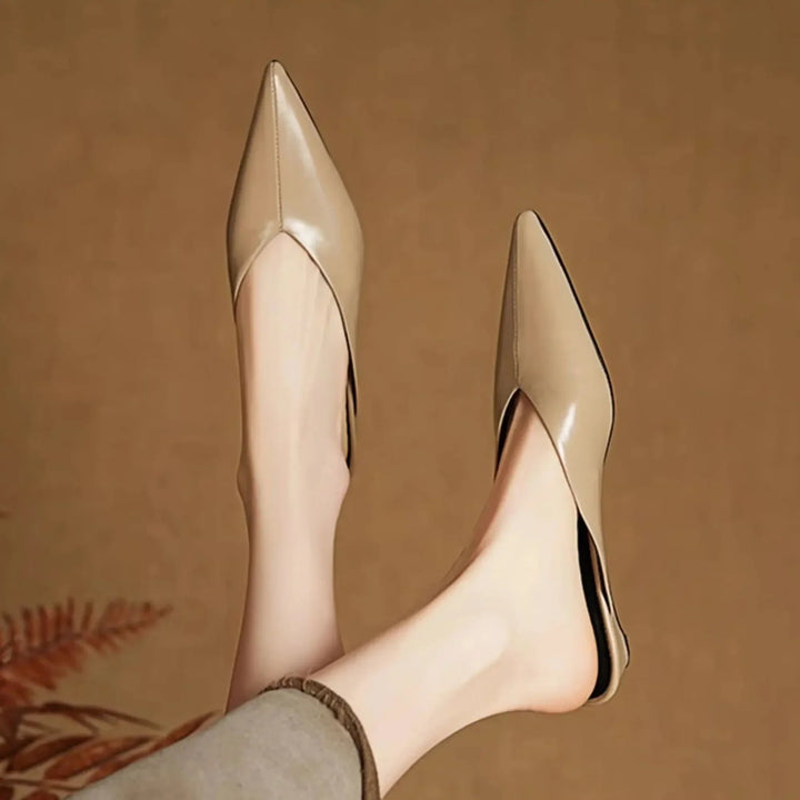 Womens Leather Mules Slip-On Comfortable Fit