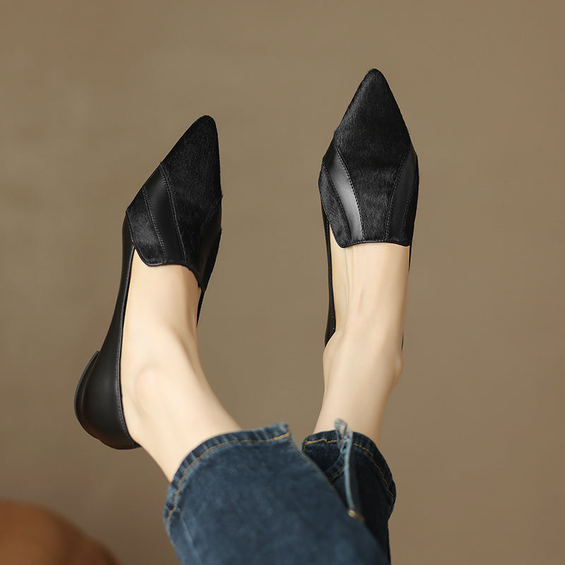 Womens Flats Genuine Leather Slip-On Style