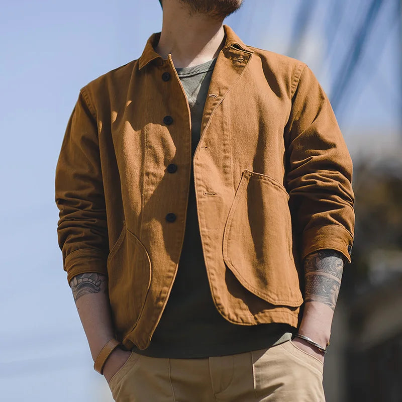 Mens Work Jacket Cotton Multi-Pocket Practical Fit - BritishMode