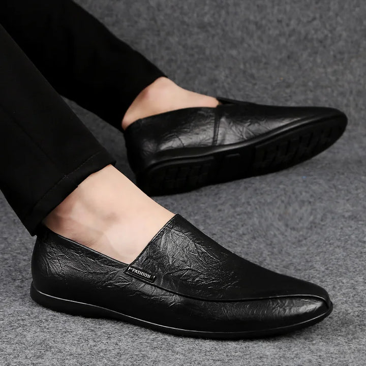 Mens Loafers Genuine Leather Slip-On - BritishMode
