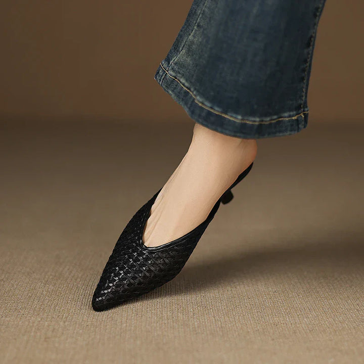 Womens Genuine Leather Mules Slip-On Style