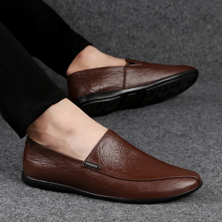 Mens Loafers Genuine Leather Slip-On