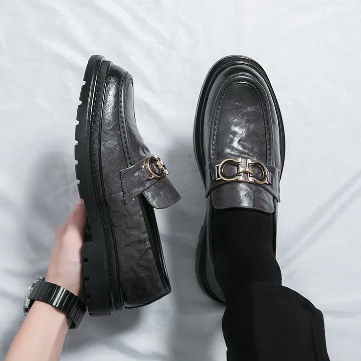 Mens Leather Loafers Slip-On Classic Fit