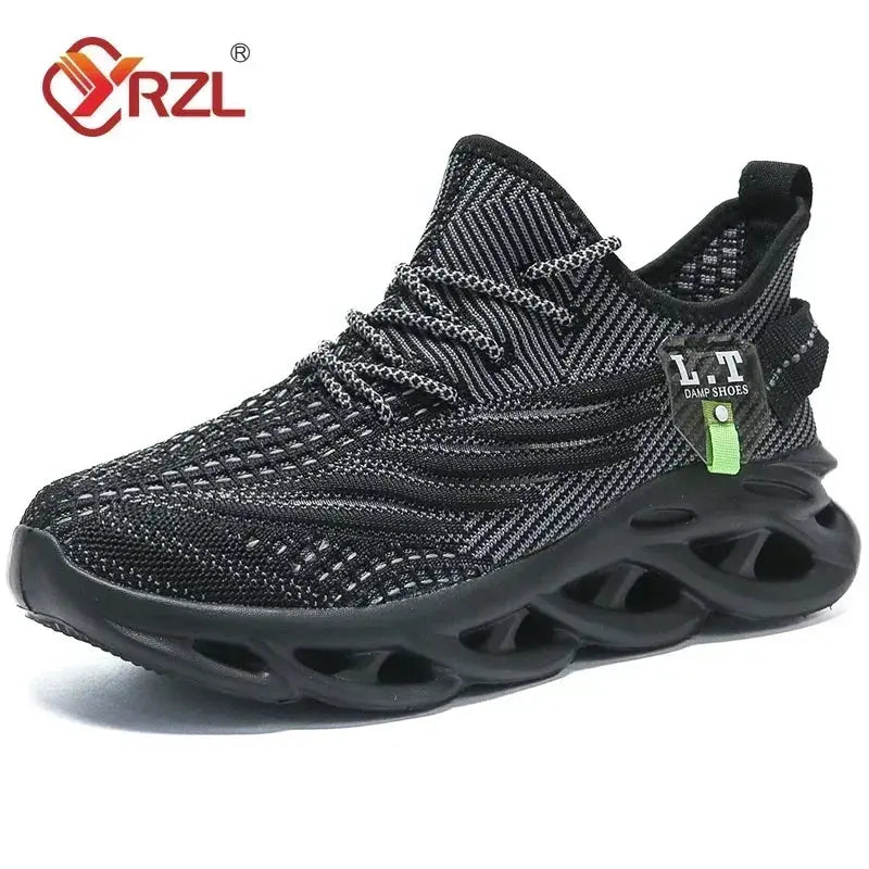 Mens Running Sneakers Breathable Mesh Shock Absorbing Sole