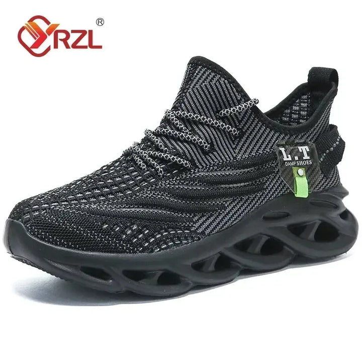 Mens Running Sneakers Breathable Mesh Shock Absorbing Sole