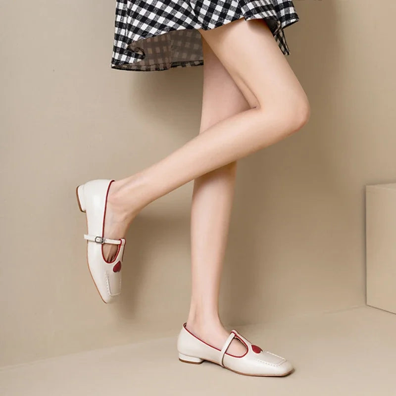 Womens Low Heel Flats Comfortable Slip-On