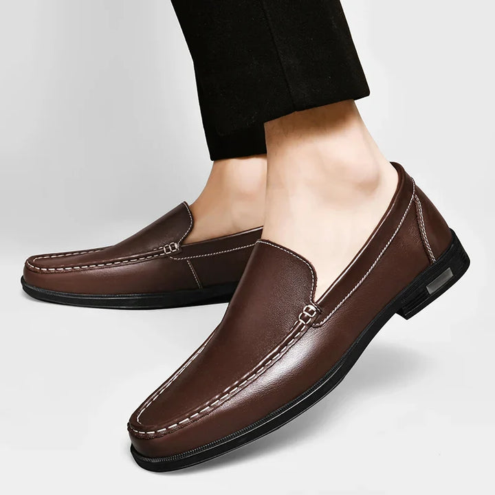 Mens Loafers Genuine Leather Slip-On