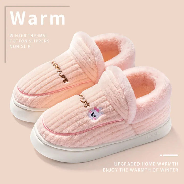 Womens Fleece Slippers Warm Non-Slip Cozy Fit