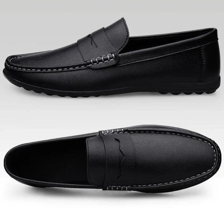 Mens Penny Loafers Leather Slip-On