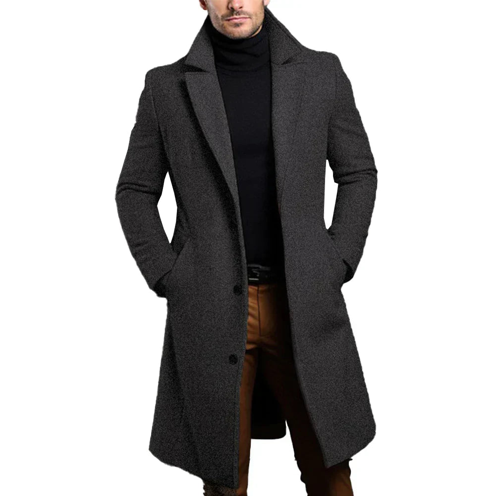Mens Tailored Overcoat Wool Classic Fit